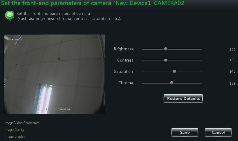 15 3.3.2 Camera Management The real-time image will be displayed after selecting a camera. You can setup the parameters of this camera.