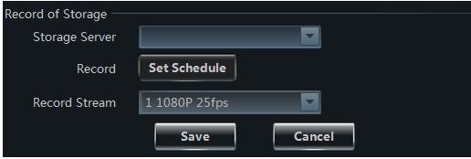 Schedule Setting of Local Record of System Click Set Schedule button to pop up the window as shown on the right. Check 7x24 or click Create Schedule button to set schedule.