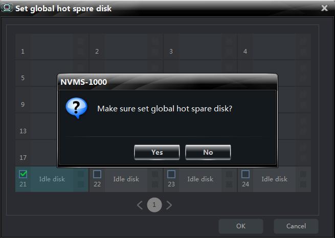 Check the idle disk in the list and then click OK button.