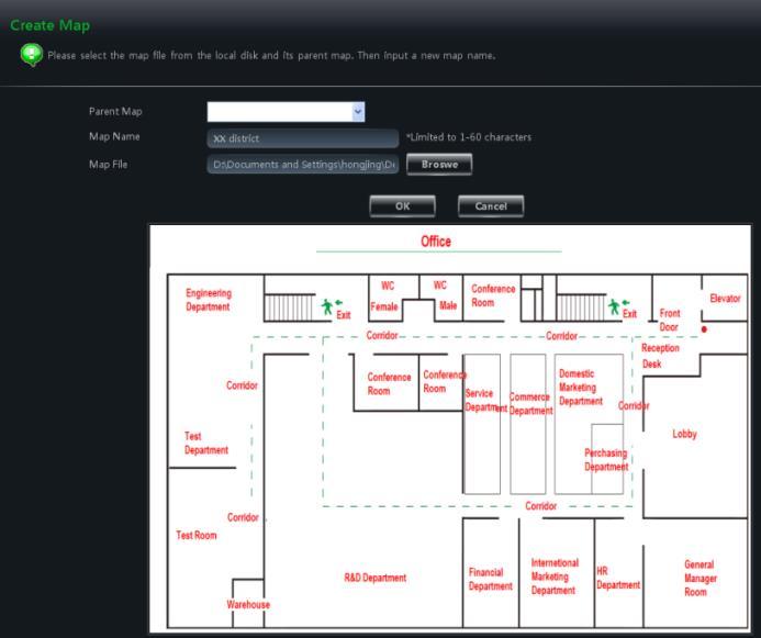 1 Create map In the E-map interface, click Shortcuts button on the