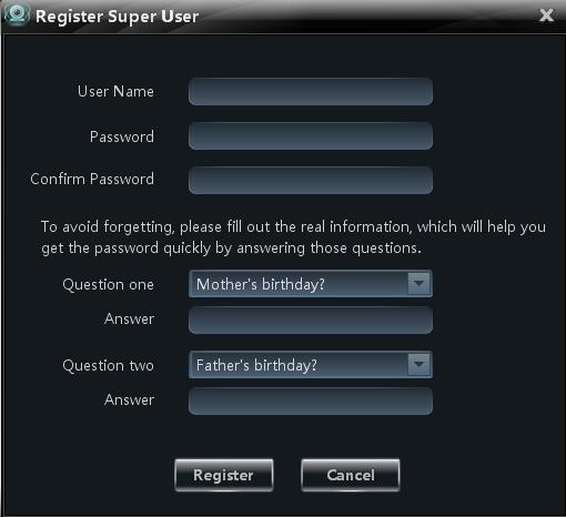 2 To avoid forgetting the password, you can set some questions to help you find the password quickly.