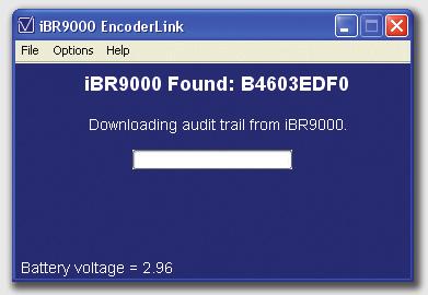 Figure 2-5: Downloading an ibr9000 Reader When the IR Encoder detects an ibr9000 reader, it will initiate communication.