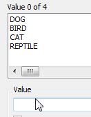 4. In the bottom Value line, type DOG and press Enter. Type BIRD and press Enter. Also add CAT and REPTILE. 5. Click Attach and then Save.