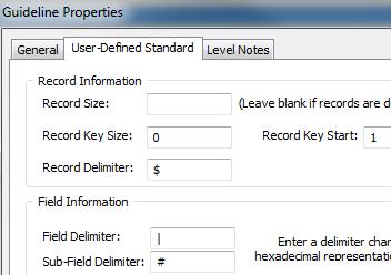 Setting Guideline Properties 1. Choose File Properties User-Defined Standard. 2.