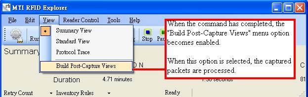 3.4.2 Performing Post-Capture Processing After reader functions has completed, Explorer must perform the post-capture processing to create the post-capture views.