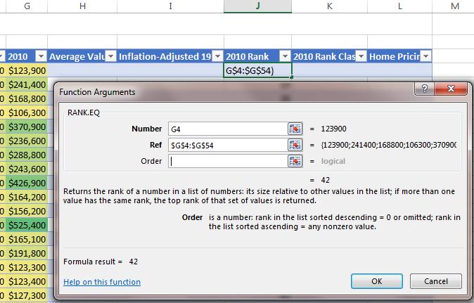 Use the RANK.EQ function (3) In Function Arguments dialog box: Number: specific cell to rank.