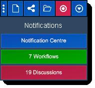 Like the live tiles on the main menu, the toolbar live tiles will change to blue once you have read all the unread items.