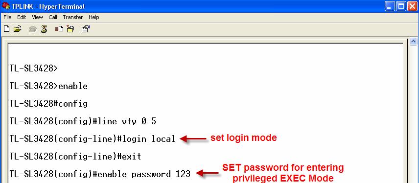 Privileged EXEC Mode password should be configured through Console connection.