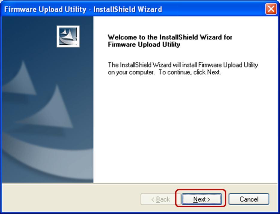 4. The installation wizard will prepare to install the firmware update utility. A Preparing to Install screen will be displayed. 5. Select the Next > button to continue the installation (Figure 4).