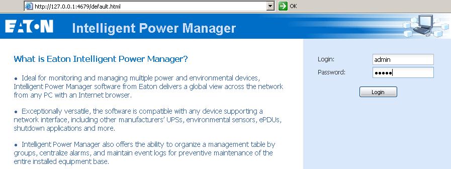 Intelligent Power Manager package under an administrator account.