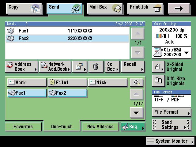 Sending/Facsimile Functions What You Can Do with This Machine (Address Book/Send Basic Features Screen) * The numbers in the