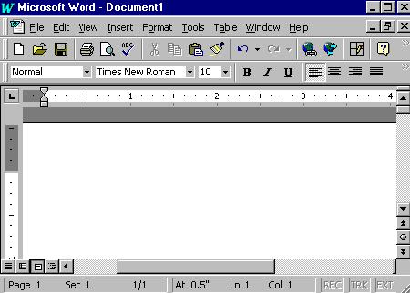Typical View of New Document View each item on the top file menu.