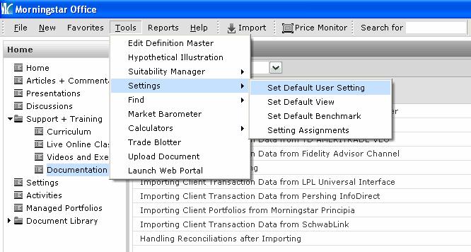 Applying Imported Price Setting for Performance Reports Applying Imported Price Setting for Performance Reports Your daily files from Schwab include a price file, which contains updated price