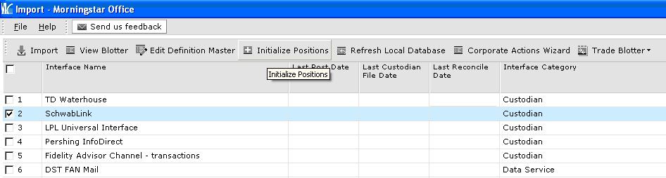 Initializing Positions Initializing Positions For advisors not undergoing a database conversion, it is usually necessary to establish initial positions for each of your clients before you can begin
