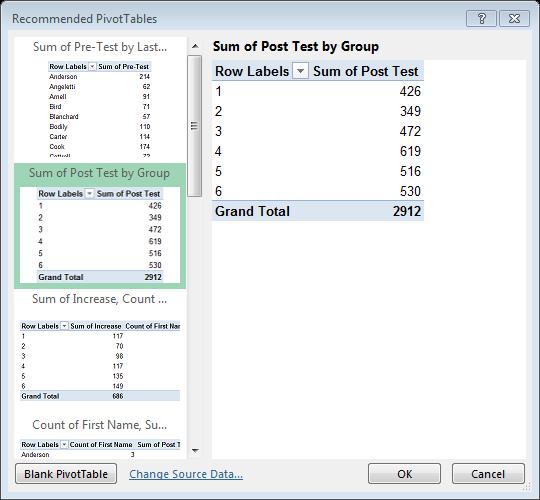 Excel 2013 PivotTables and PivotCharts PivotTables... 1 PivotTable Wizard... 1 Creating a PivotTable... 2 Groups... 2 Rows Group... 3 Values Group... 3 Columns Group... 4 Filters Group.