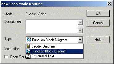 Chapter 1 Designing Add-On Instructions 3. Click New on EnableInFalse routine. The New Scan Mode Routine dialog displays. 4.