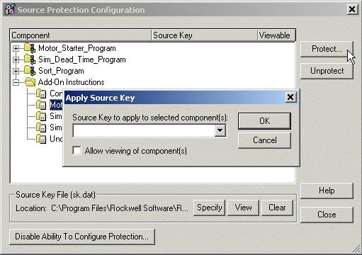 Designing Add-On Instructions Chapter 1 The Source Key Entry dialog displays. This is where you enter the individual source key for this component.