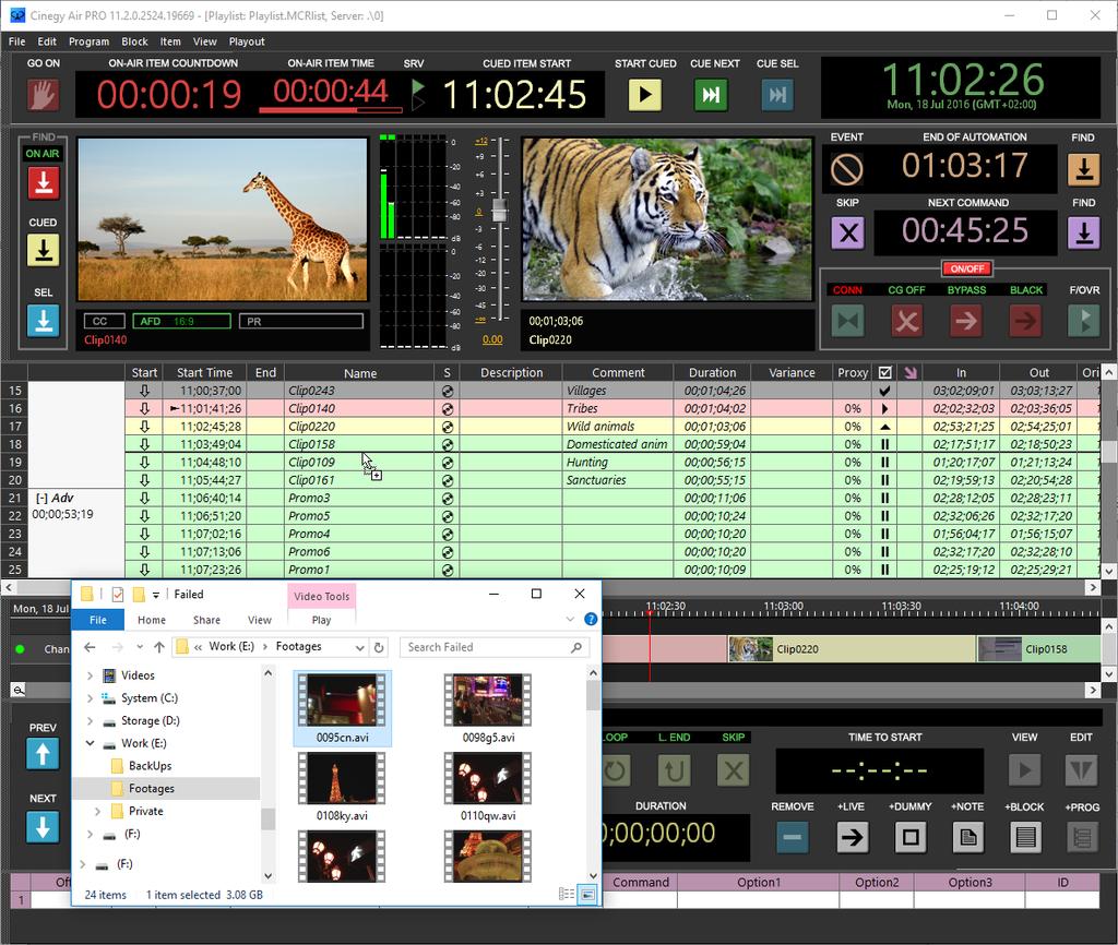 in previous steps. Start the Cinegy Air control application in single channel control mode and establish connection to Cinegy Playout by activating the ON/OFF bar and pressing the "CONN" button.