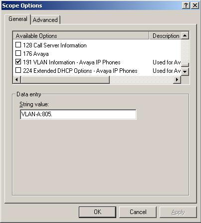 Windows 2003 Server Step 6 Right-click Scope Option from the data VLAN DHCP scope and select Configure Options.