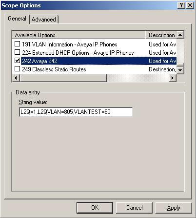 Windows 2003 Server Step 7 Right-click Scope Option from the data VLAN DHCP scope then select Configure Options.