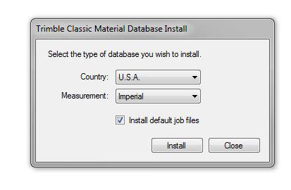 Installation 2 Trimble recommends that you leave this selected and install this database now. Click Finish. 8. In the Trimble Classic Material Database Install screen: a.