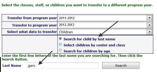 Please note, the forms displayed contain data in the previous program year. To transfer form(s) that have no data to the new program, refer to the Transfer Forms section, page 6, for directions. 12.