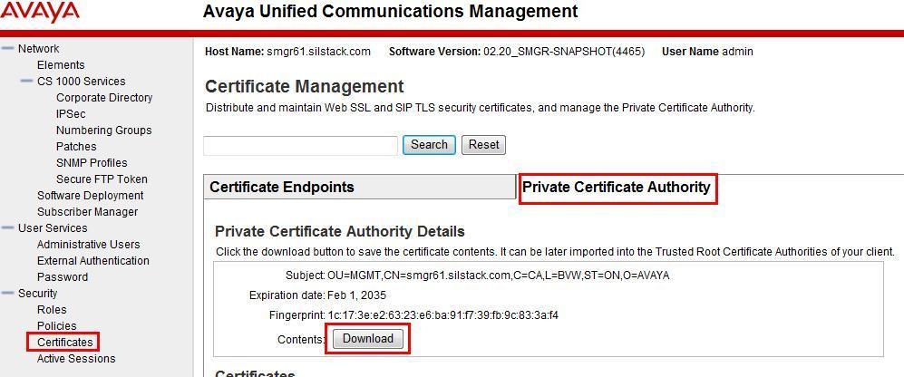 3.5. Install Avaya Communication Server 1000E Security Certificate on Avaya Aura Session Manager To enable CS1000E and Session Manager to use TLS for secure communications, a CS1000E security
