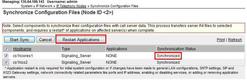 The Synchronization Status field will update from Sync required to Synchronized.