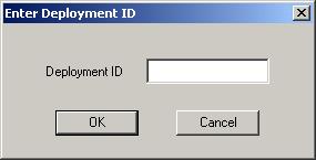 When you click I Have My Deployment ID, you will see the following dialog: Enter the Deployment ID for the merchant parameter file and click OK.
