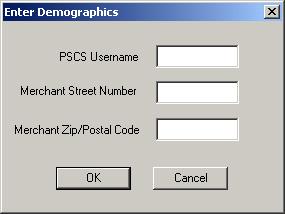 which the merchant parameter file was created on the PSCS server The merchant location street number (e.g. enter 123 for 123 Main St.