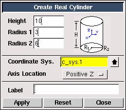 Procedure CREATING AND MESHING BASIC GEOMETRY Step 2: Create an Elliptical Cylinder 1. Create an elliptical cylinder.