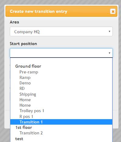 Create transition entries to generate map positions that will handle