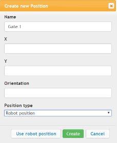 Use the robot s current position as a starting point - fields are automatically filled in