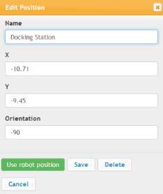 Note: For hook robots, a position type Trolley is added to the drop-down menu, enabling the