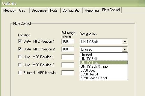 MFC(s) on UNITY 2 It is now possible to designate each MFC to control a specific flow. See Section 1 for schematics.