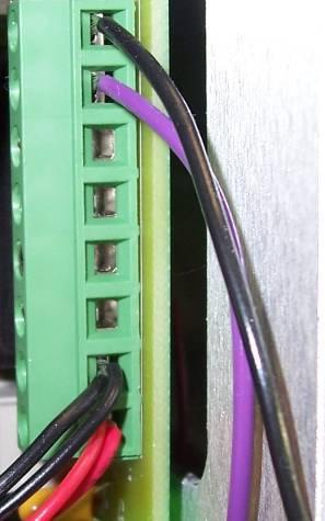Insert wires with the barb facing the outside of the connector.