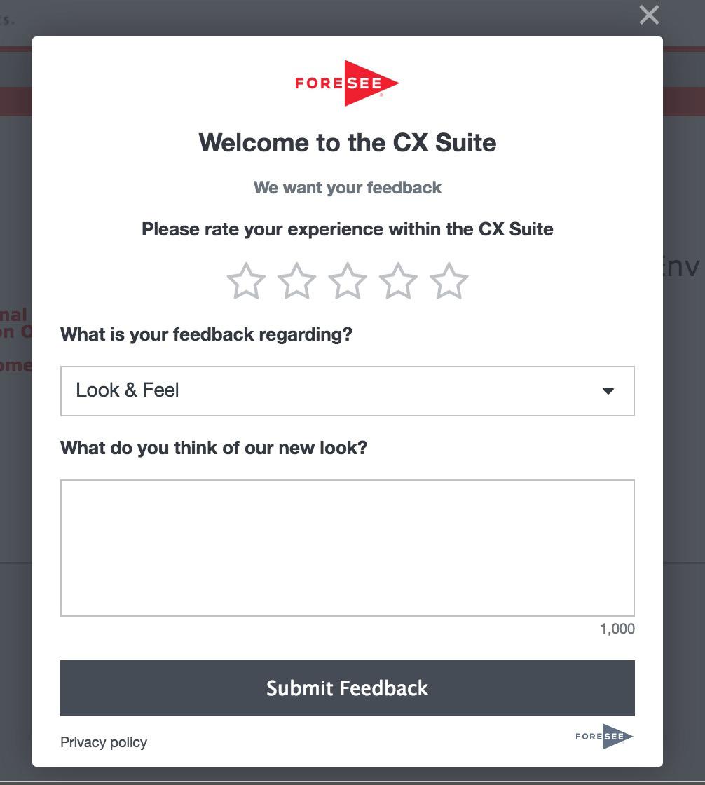 ENHANCED SURVEY LOOK AND FEEL Based on customer feedback, our top designers have made enhancements to the look and feel of Feedback surveys.