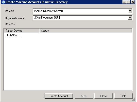 Please note that we created the name in a Temp OU within Active Directory an