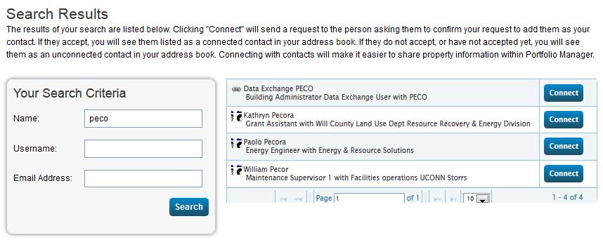 You can search for PECO or any other existing contact you wish to search for.