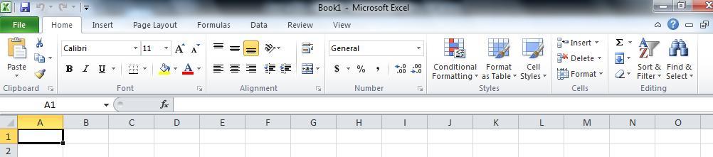 Backstage View: This File menu opens up the new backstage view feature in Excel 2010.
