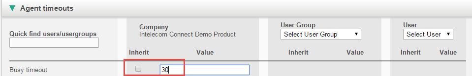 If you would like a specific user group to have different values than the rest of the company, you can untick the Inherit box for the user group and configure