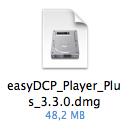 the required rights (e.g. admin rights) to do such an operation. 4.3 Installation on Mac OS The installation image for easydcp Player or easydcp Player+ looks like the icon below.