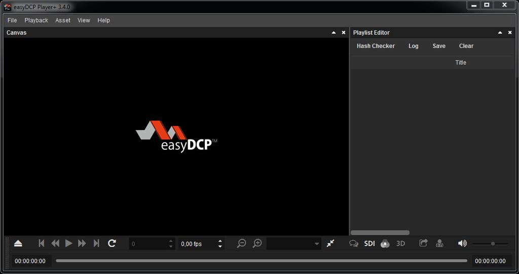 5 Playback When launching easydcp Player, a splash screen will be displayed during the start-up phase.