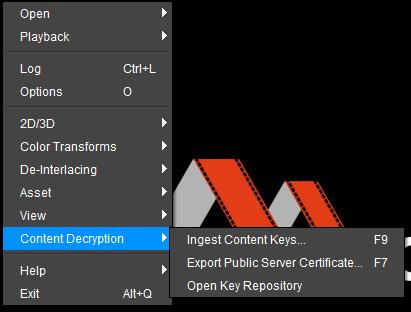 9.2 KDM Management The content decryption context menu is only available in the easydcp Player+ edition.