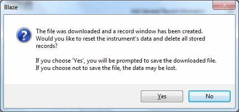 FIGURE 2-51 Reset SoundTrack LxT Data Memory Left click Yes to perform the reset or No to leave the measured data in the