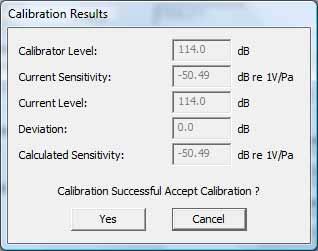 FIGURE 2-65 Calibration Results Among the data presented are the Current Sensitivity, based on the previous calibration, and the Calculated Sensitivity, based on the results of the new calibration.