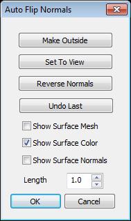 When the Auto Flip Normals Tool is active it is possible to individually select Surfaces, this will automatically Flip any Surface Normal, this is ideal when only a few surfaces require correction.