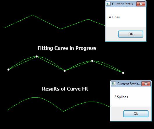 5. Select OK when complete, Splines are stored on the active level. 6.