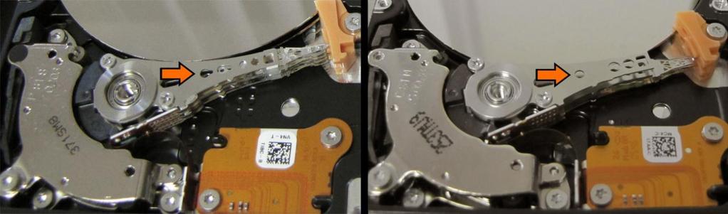 Page 6 of 22 Choosing the correct tool Seagate hard drives with 1 or 2 platters (not Momentus Thin) can have two types of mechanics. These two types of mechanics on can be easily recognized.