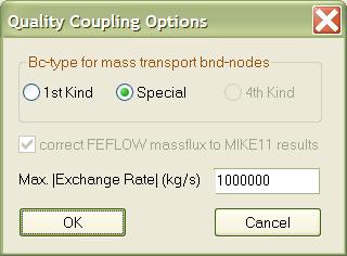 IfmMIKE11: Coupling FEFLOW to MIKE11 74 Mass boundary nodes of the 1 st kind (boundary values are defined as concentrations) on the other hand are ideal to use with the convergence form.
